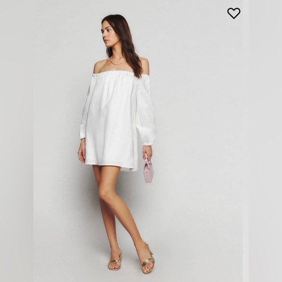 Andi Linen White Dress- M NWT - Picture 1 of 2